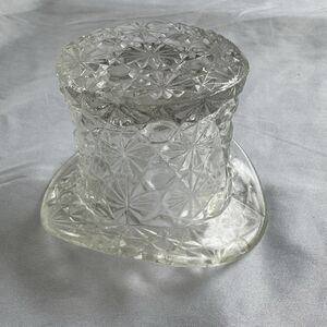 Vintage Orms Cut Glass Hat Decoration 3.5”x2.5” Signed